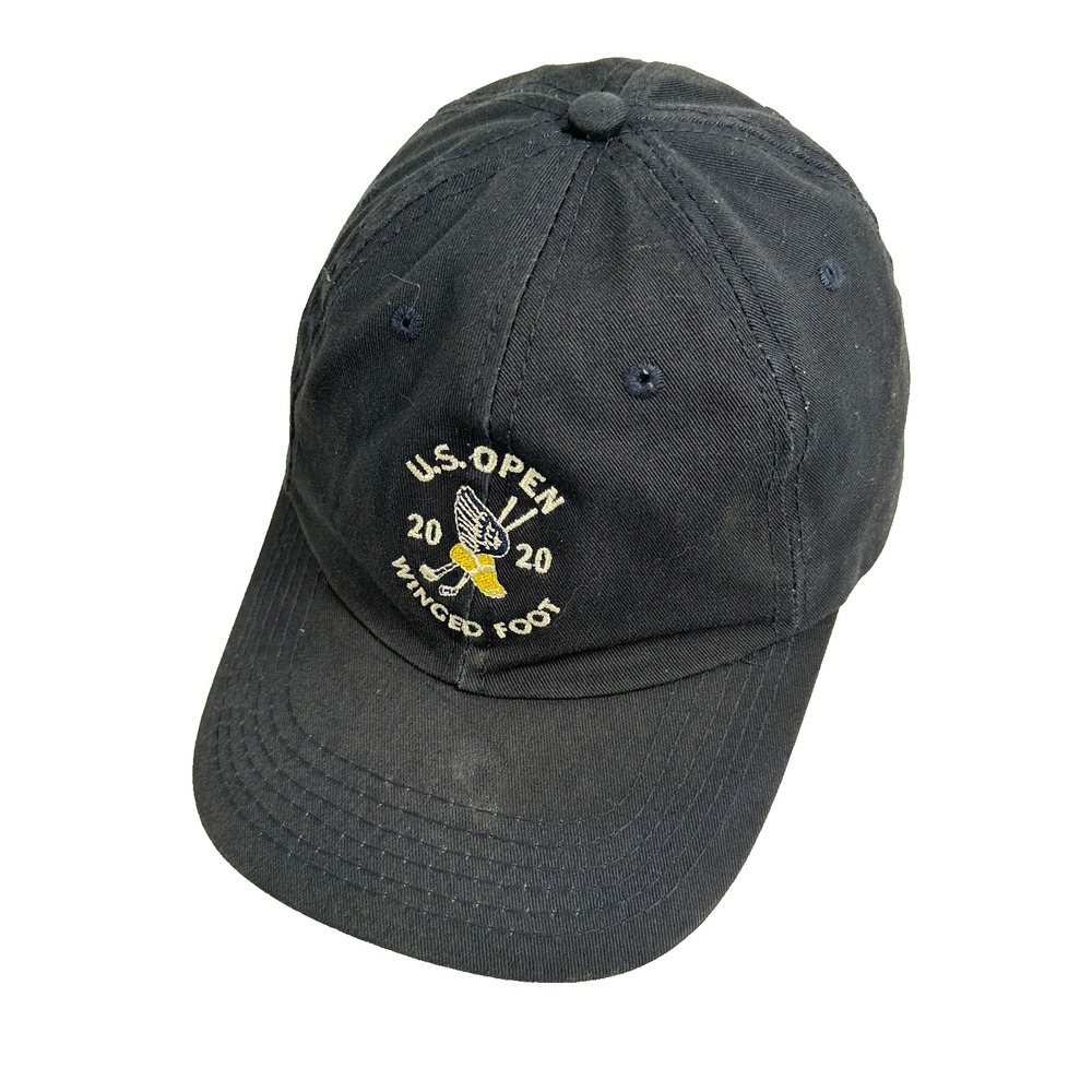 USGA 2020 US Open Golf Hat Winged Foot Strapback Dad Cap Mens Navy Blue Embroide